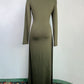 Womens Pleated V-Neck Dress