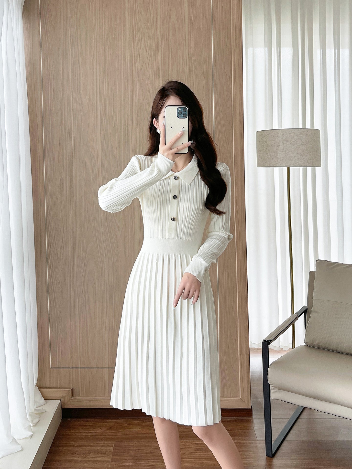 French Style Knitted A-Line Dress