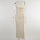Brown Vneck Split Tank Maxi Summer Party Beach Dress