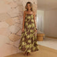 Womens Summer HighWaisted Maxi Holiday Dress With Coconut Tree Print