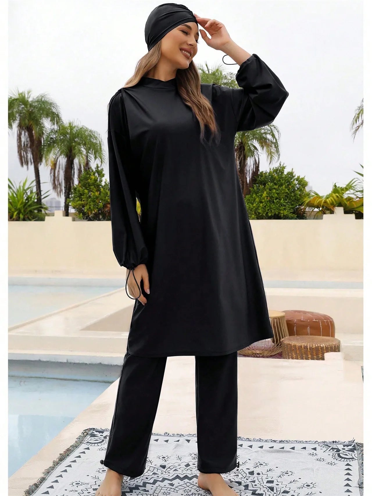 Abaya summer Muslim Swimwear Hijab Women Arab Musulman Swimsuit Muslim Swimming Suit Modest Swimwear 3 Pieces Sets Islamic 2026