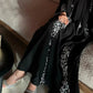 Luxury Abaya Embroidered Sequin Evening Abaya Long Sleeve Modest Abaya Middle Eastern Black Gown Hijab Friendly Party Wear