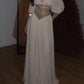 Deep V Long Sleeve Diamond Waist Maxi Dress