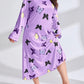 Women's Long Sleeve Printed Drop Shoulder Maxi Dress