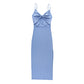 Brown Vneck Split Tank Maxi Summer Party Beach Dress