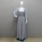 Autumn Fashion Muslim Dresses for Women Muslim Long Sleeve V-neck Party Evening Long Abay Dress Suit Inner and Abaya Outfits