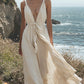 Cotton And Linen Suspender Strap Maxi Dress