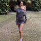 Womens Off-Shoulder Slim Fit Dress