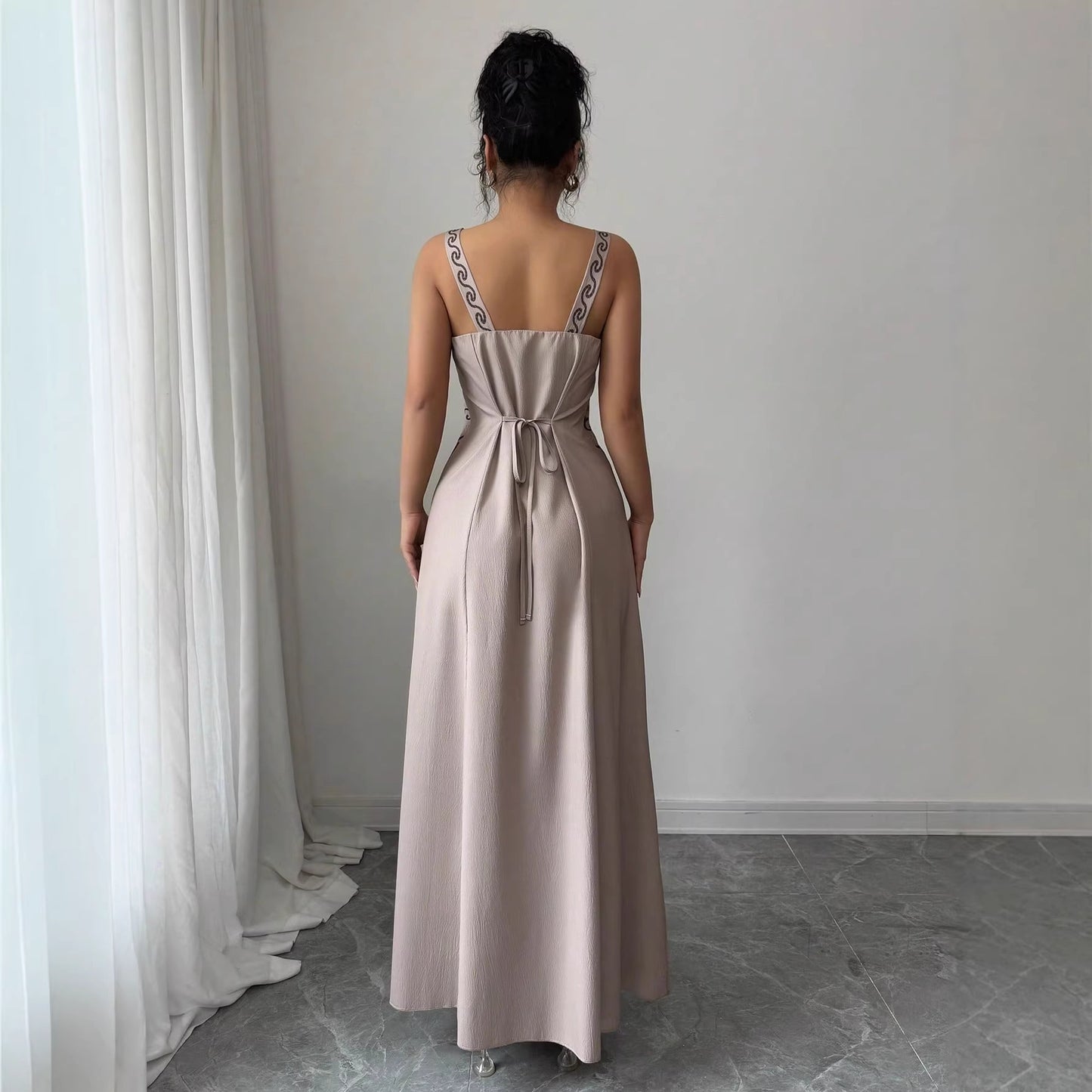 Women's Retro Sweet High Slit Maxi Dress