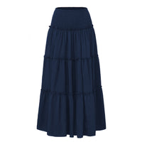 Three Tier Ruffled Cotton Linen Maxi Dress