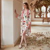 Thin Contrast Color Pajamas Ice Silk Robe Loose Homewear