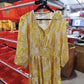 Summer Women's Yellow Cross Print Maxi Dress