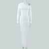Women's OffshoulderLong-sleeve Figurehugging Pleated Maxi Dress