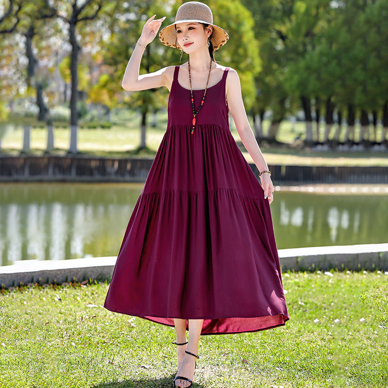Beach Vacation French Style Floral Maxi Dress