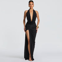 Deep V-Neck Backless Bodycon Dress