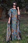 African Dresses For Women Plus Size Summer Boho Silk Printed Muslim Hijab Kaftan Dress Middle East Traditional Lady beach Abaya