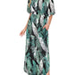Printed Off-shoulder Short-sleeve Maxi Dress