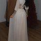 Deep V Long Sleeve Diamond Waist Maxi Dress