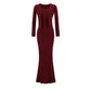 Strap Fish-tail Maxi Dress With Long-sleeve Cardigan A Sassy Two-piece Set For Women