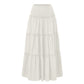 Three Tier Ruffled Cotton Linen Maxi Dress