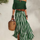 Off-shoulder Top And Slit Skirt Womens Set