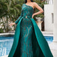 Mid-waist Off-the-shoulder Hostess Evening Gown Maxi Dress For Banquets