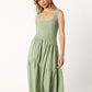 Embroidered Smocked Puff-Sleeve Maxi Dress Ivory