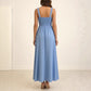 Elegant Solid-color Split Maxi Slip Dress