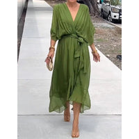 Elegant Bat Sleeve Long Dress
