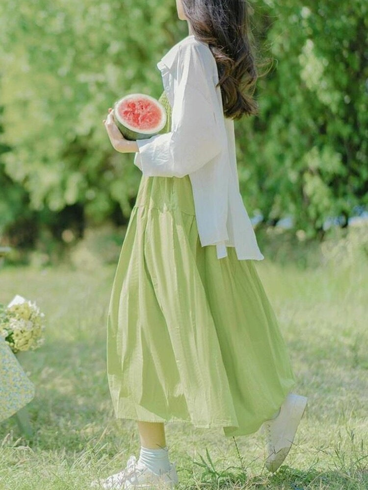 Forest Green Two-Piece Dress Set