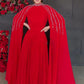 Modest Arabic Dubai Long Sleeves Evening Dress In Stock Silver Deatils A Line Formal Events Wear Classic High Neck Prom Gown