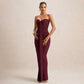 Slim Pleated Wrap Ribbon Dress