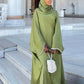 Eid Muslim Abaya Scarf Dress 1 Piece Cardigan Abaya Women Ramadan Beading Sleeve Dubai Jalabiya Kaftan Vestidos Arab Robe 2026