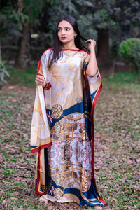 African Dresses For Women Plus Size Summer Boho Silk Printed Muslim Hijab Kaftan Dress Middle East Traditional Lady beach Abaya