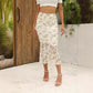Printed Sexy Tight Double-layer Mermaid Maxi Dress
