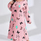 Women's Long Sleeve Printed Drop Shoulder Maxi Dress