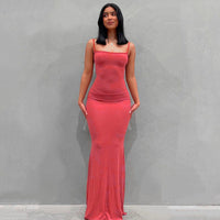 Women Sling Dress Casual Long Skirt