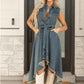 Sleeveless Denim Dress with Adjustable Waist