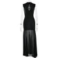 Hollow-out Strapless Waist-cinching Sheer Mermaid Maxi Dress