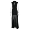 Hollow-out Strapless Waist-cinching Sheer Mermaid Maxi Dress