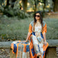 African Dresses For Women Plus Size Summer Boho Silk Printed Muslim Hijab Kaftan Dress Middle East Traditional Lady beach Abaya