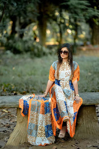 African Dresses For Women Plus Size Summer Boho Silk Printed Muslim Hijab Kaftan Dress Middle East Traditional Lady beach Abaya