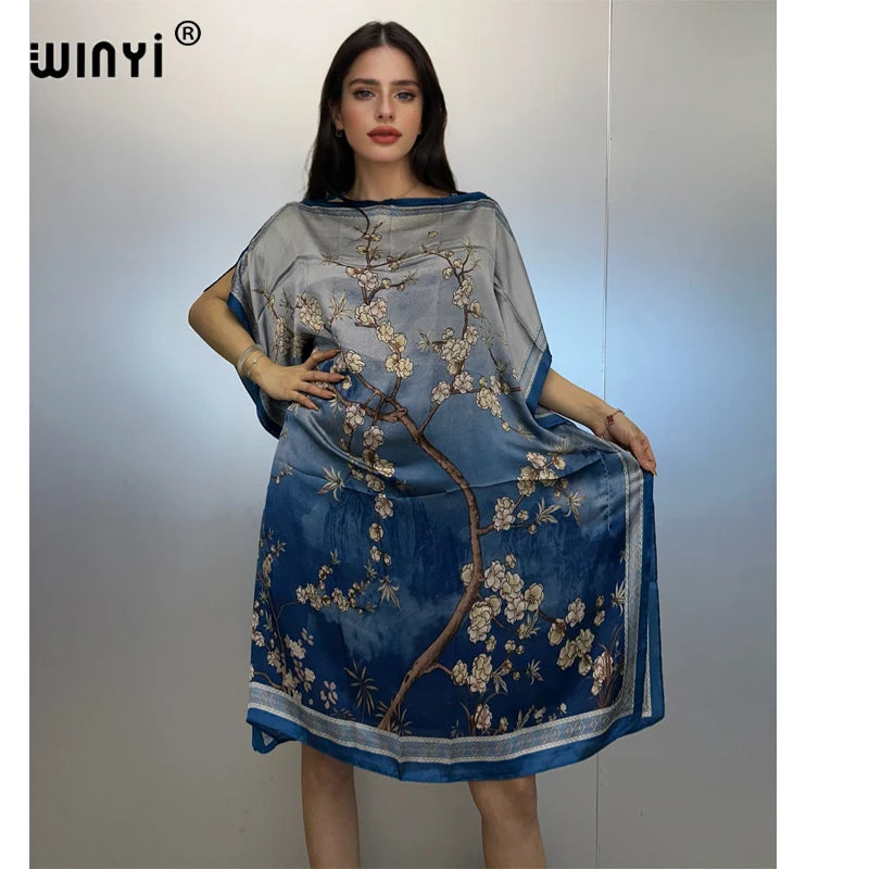 WINYI summer kaftan african dress beach wear Femme Robe muslim woman dresses beach cover ups evening dress abaya dubai luxury