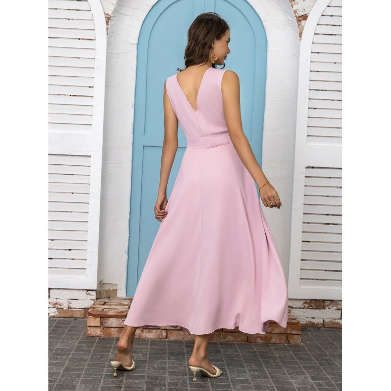 Women's Maxi Deep V-neck Sleeveless Dress