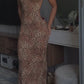 Backless Leopard Print Maxi Dress